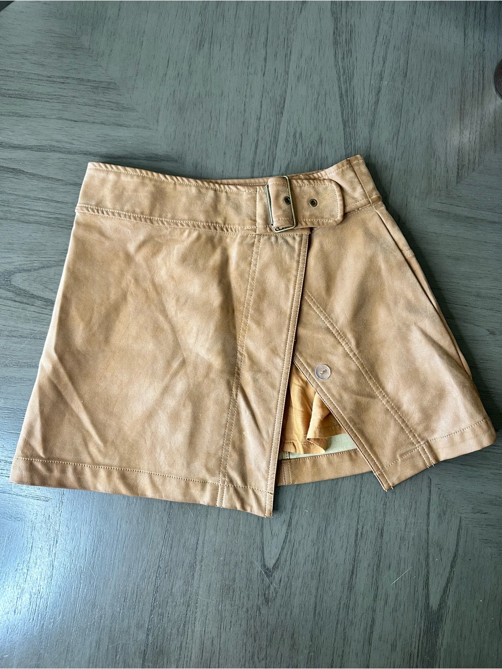 Free People Camel Faux Suede Mini Skirt